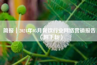 简报｜2024年05月餐饮行业网络营销报告（附下载）